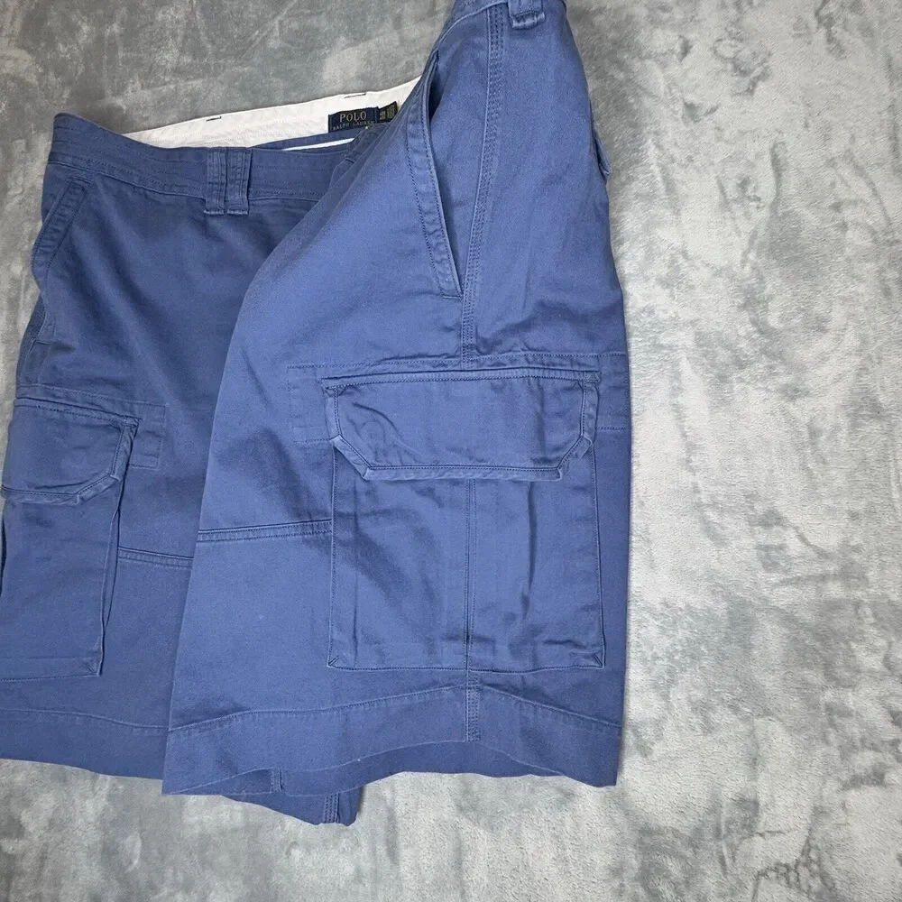 Polo Ralph Lauren Mens 48B Cargo Shorts Blue 10” Relax Preppy Classic Dadcore